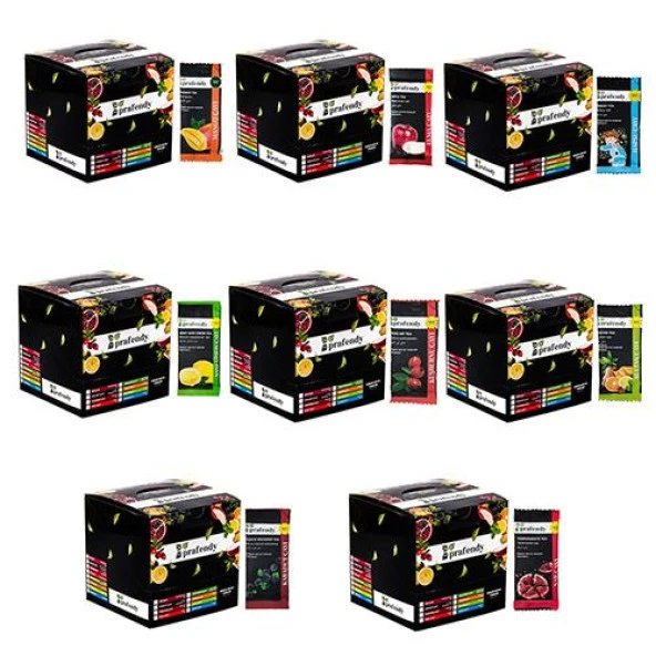 Prafendy Gerçek Meyve Taneli Tek İçimlik Çay Karışık Set  8 x 20 x 15gr ürün görseli 1