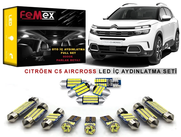 Citröen C5 Aircorss LED İç Aydınlatma Ampul Seti FEMEX Parlak Beyaz ürün görseli 1