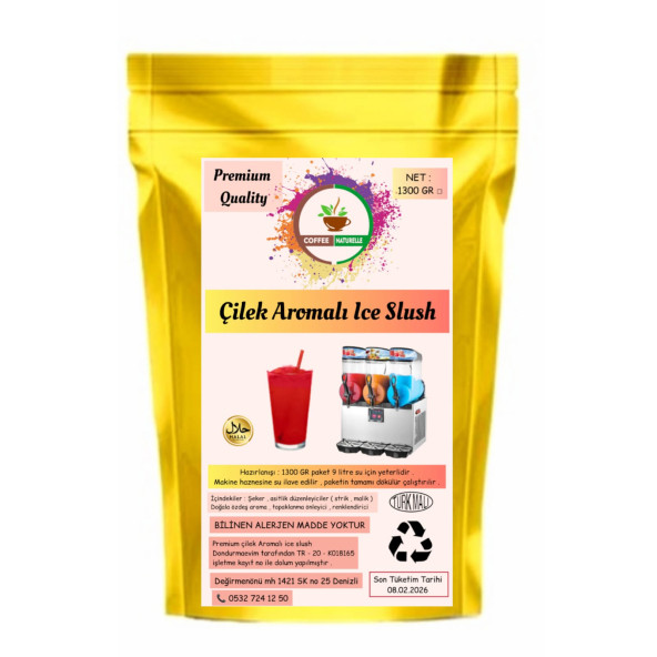 Çilek Aromalı İce Slush bızlaş Tozu 1300 gr ürün görseli 1