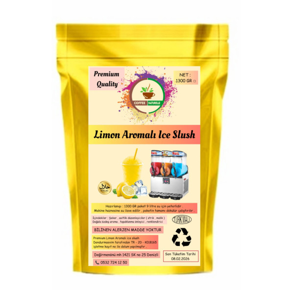 Limon aromalı İce slush buzlşa karlama tozu 1300 gr ürün görseli 1