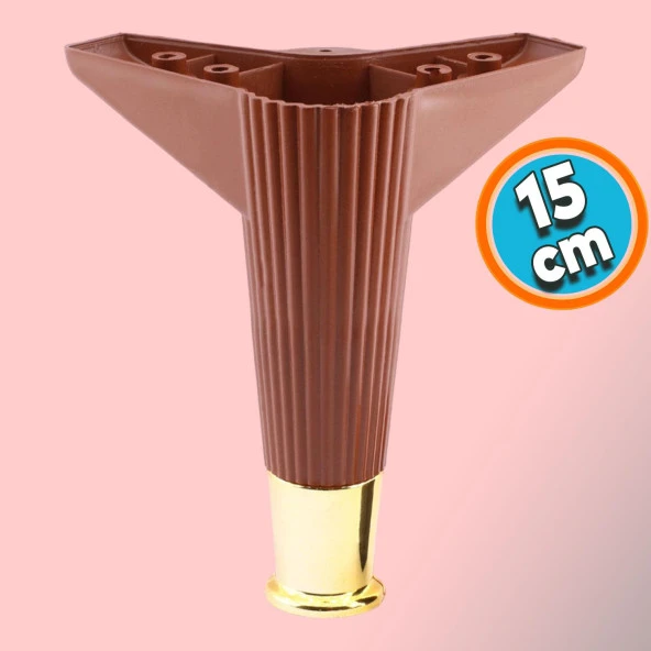 Mobilya Takımı Çekyat Kanepe Komidin Sehpa TV Ünitesi Koltuk Ayağı 15 cm Ceviz Altın Baza Ayak ürün görseli 1