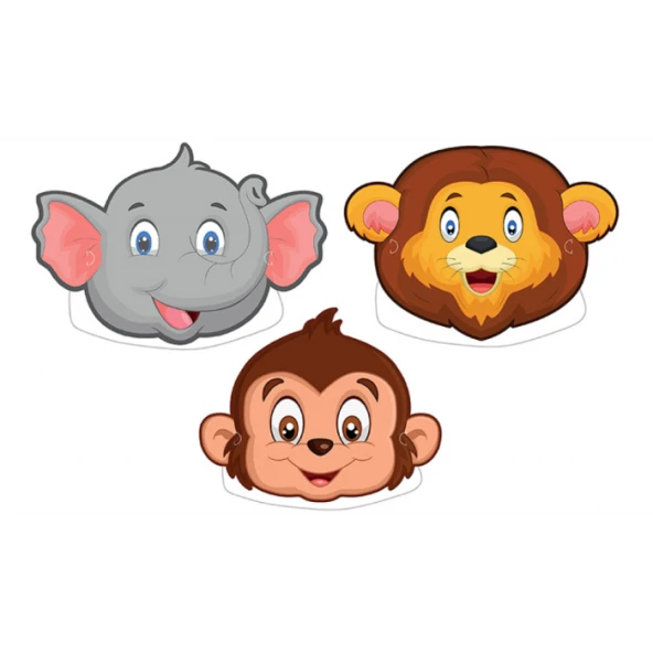 Safari Karton Maske 6 lı ürün görseli 1
