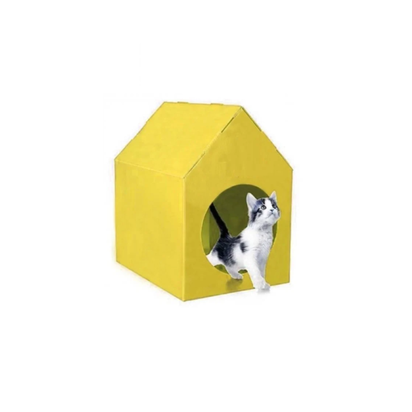 Sarı Kedi Köpek Evi Kulübesi Yuvası Plastik Demonte Taşınabilir ürün görseli 1