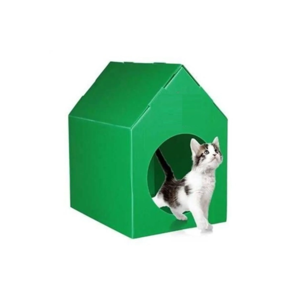 Yeşil Kedi Köpek Evi Kulübesi Yuvası Plastik Demonte Taşınabilir ürün görseli 1