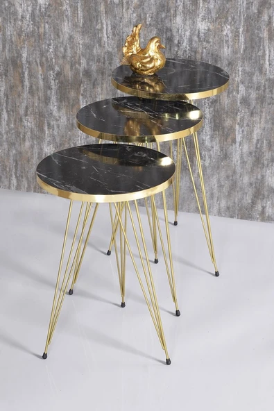 Zigon Sehpa Gold Bendir Tel 1045 - Resim 2