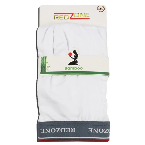 Büyük Beden Likralı Bambu Boxer / Beyaz ürün görseli 1
