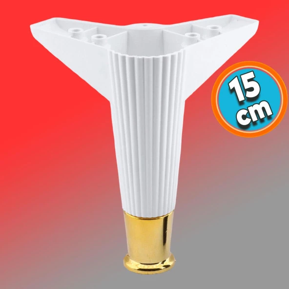 Mobilya Takımı Çekyat Kanepe Komidin Sehpa TV Ünitesi Koltuk Ayağı 15 cm Beyaz Altın Baza Ayak ürün görseli 1