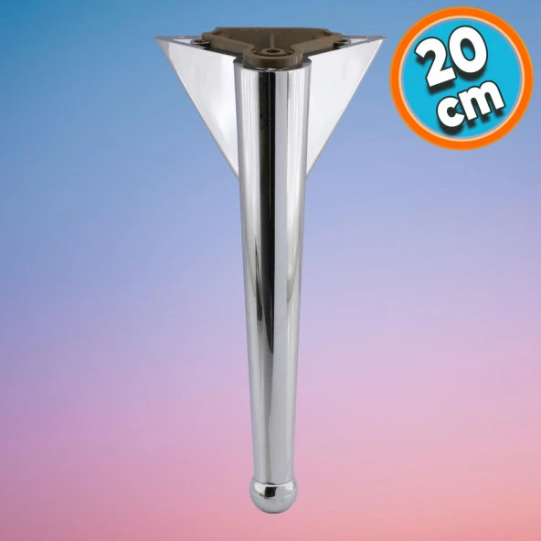 Mobilya Kanepe Sehpa TV Ünitesi Çekyat Koltuk Ayağı 20 cm Krom Baza Ayak ürün görseli 1