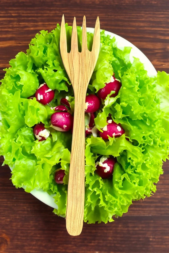 Zeytin Ağacı Çatal | 1 Adet El Yapımı Ahşap Salata Çatalı ürün görseli 1