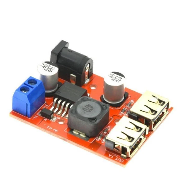LM2596S Çift Usb Voltaj Düşürücü (6-40 Giriş-5V 3A Çıkış) ürün görseli 1