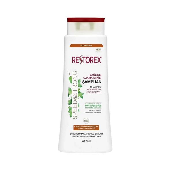 Restorex Speed and Strong Sağlıklı Uzama Etkili Şampuan 500ml Kuru ve Yıpranmış Saçlar ürün görseli 1