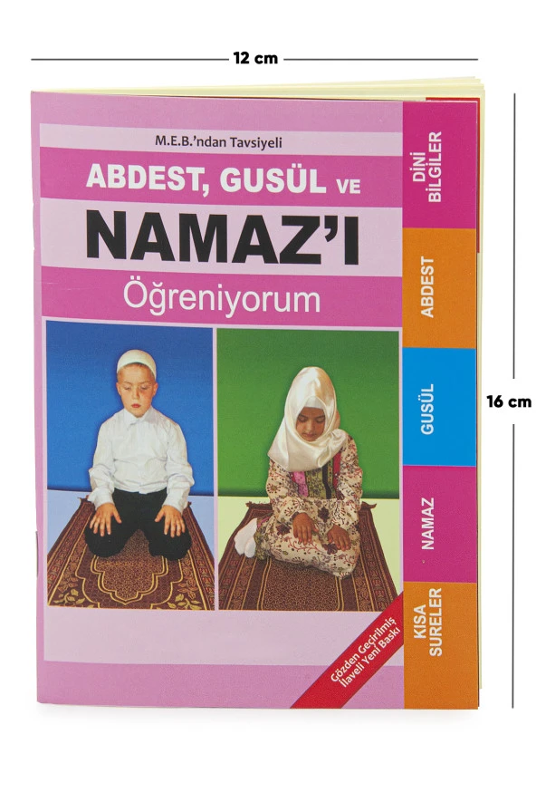 Abdest, Gusül ve Namazı Öğreniyorum Kitabı - Çanta Boy - Pembe -  M.E.B Tavsiyelidir ürün görseli 1