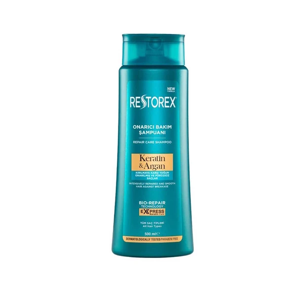 Restorex Keratin and Argan Onarıcı Bakım Şampuanı 500 ML ürün görseli 1