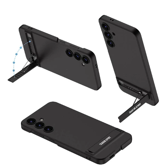 Galaxy S24 Plus Kılıf Kamera Korumalı Dikey Standlı Tam Koruma Kapak ürün görseli 1