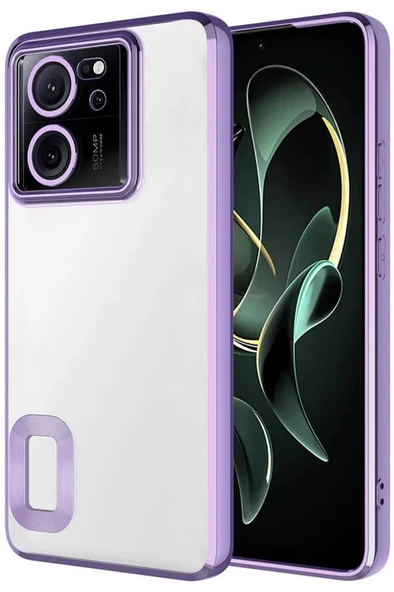 Xiaomi 13T Pro Kılıf Köşeleri Renkli Şeffaf Kamera Korumalı Silikon Luxury Kapak ürün görseli 1