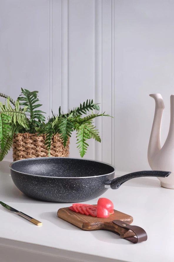 Wok Tava 30 Cm Granit Derin Vok Tavası ürün görseli 1
