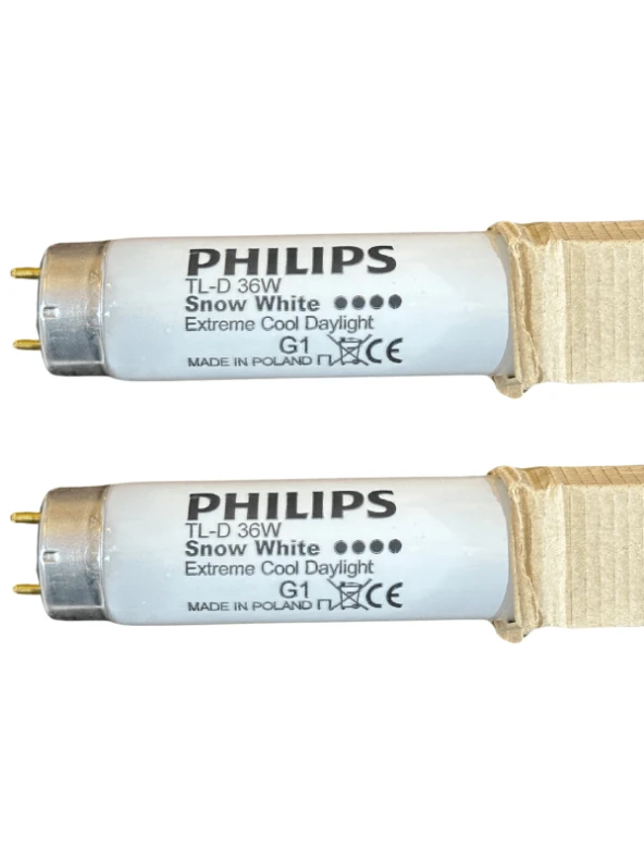 Philips 36W Snow White 12000K (Beyaz Işık) G13 Duylu Floresan (2 Adet) ürün görseli 1