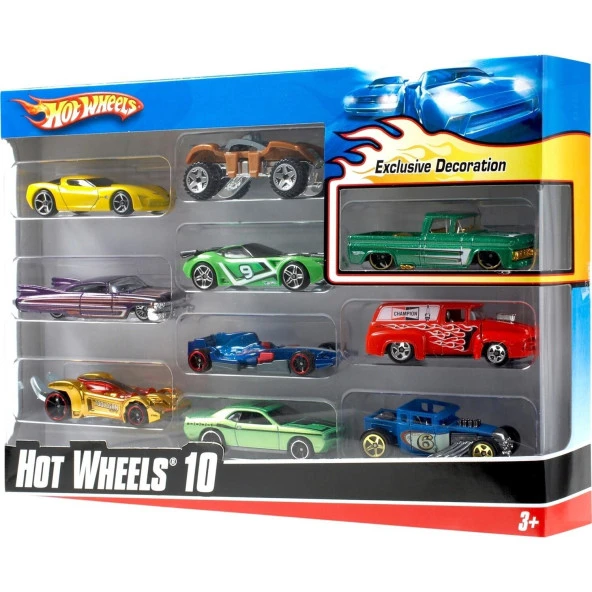 Hot Wheels 10'Lu Araba Seti (Karışık Model) ürün görseli 1