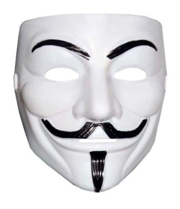 Beyaz Renk V For Vendetta Maskesi Yerli Üretim - Resim 2