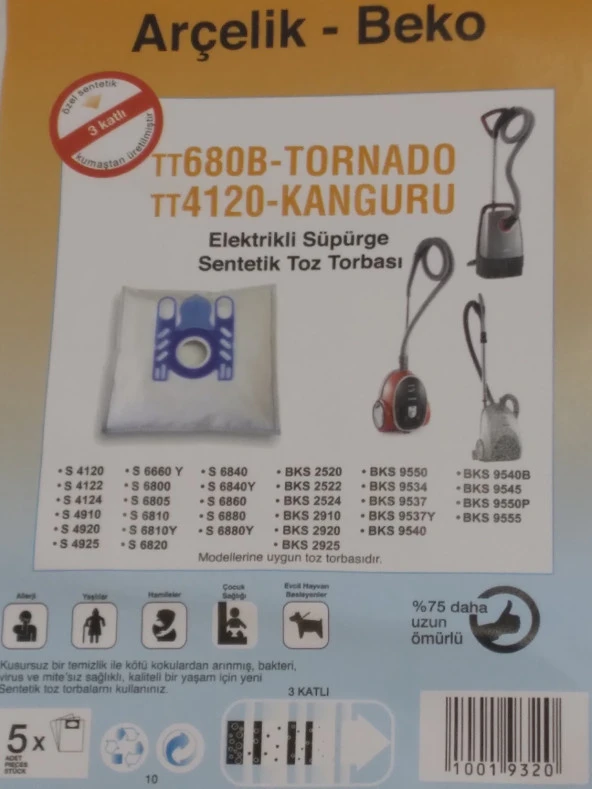 ARÇELİK 680 ORBİTAL SENTETİK ( 2 PAKET 10 ADET ) - Resim 2