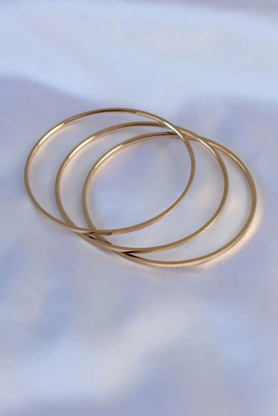 316L Çelik Gold Renk Ajda Model Kadın 65 mm Bilezik TJ-BB5361 ürün görseli 1