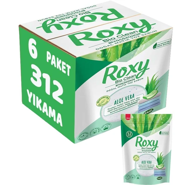 Dalan Roxy Bio Clean Matik Sabun Tozu 1.6Kg Aloe Vera (6 Lı Set) (312 Yıkama) ürün görseli 1