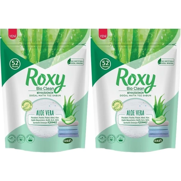 Dalan Roxy Bio Clean Matik Sabun Tozu 1.6Kg Aloe Vera (2 Li Set) (104 Yıkama) ürün görseli 1