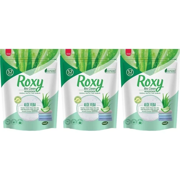 Dalan Roxy Bio Clean Matik Sabun Tozu 1.6Kg Aloe Vera (3 Lü Set) (156 Yıkama) ürün görseli 1