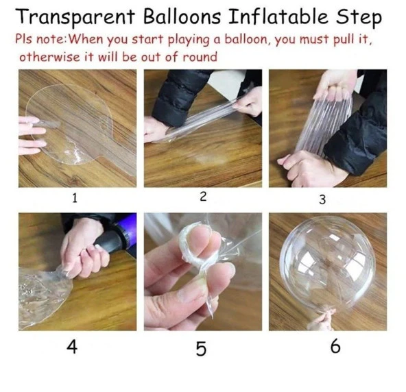 Yeşil Simli Yuvarlak Şeffaf Balon 24 İnç - Resim 3