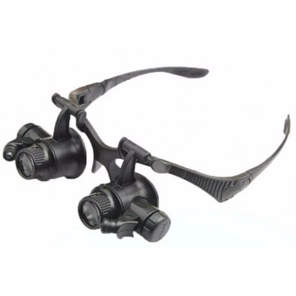 Gözlük Modeli 10X 15X 20X 25X Lens 2 Led Işıklı Büyüteç ürün görseli 1