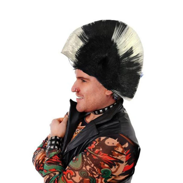Mohican Mohawk Punk Peruk - 70 li 80 li Yıllar Peruk Model 5 ürün görseli 1