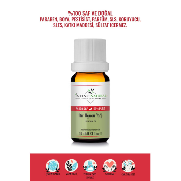 Itır Uçucu Yağı 10 ml %100 Saf ve Doğal Sardunya Çiçeği Geranium Essential Oil ürün görseli 1