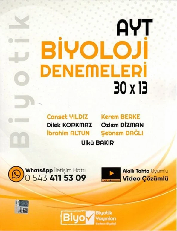 AYT Biyoloji Biyotik 30 x 13 Denemeleri Biyotik Yayınları ürün görseli 1