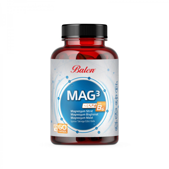 Mag 3 Magnezyum Sitrat & Bisglisinat & Malat 679 mg X 60 Kapsül ürün görseli 1