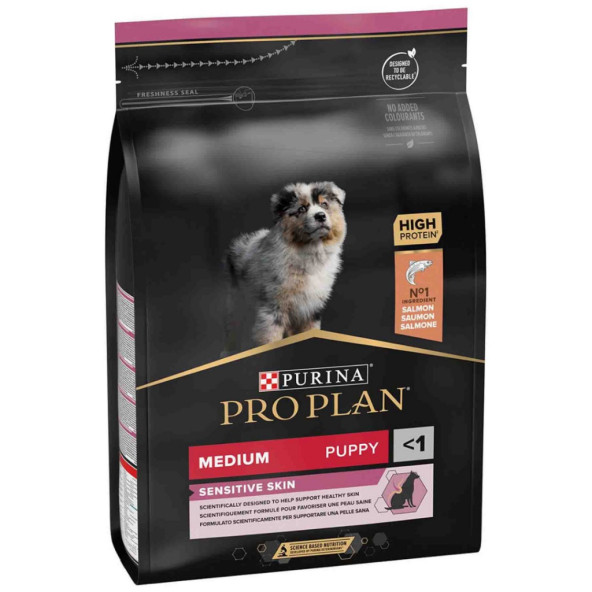 Proplan Medium Puppy Somonlu 3kg Sensitive Skin Somonlu Medium Puppy Orta Irk Yavru Köpek Maması ürün görseli 1