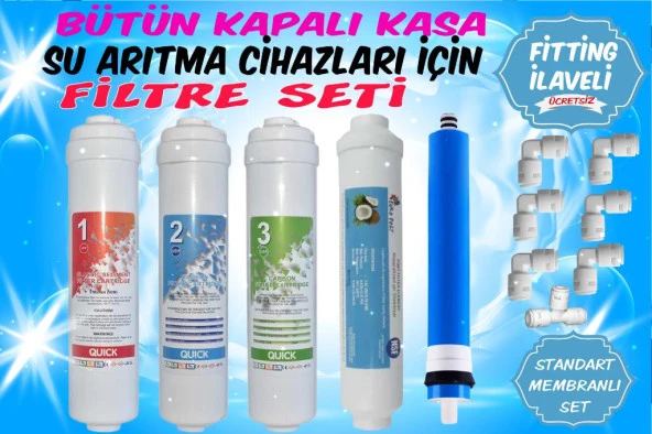 Sulook Inline Kapalı Kasa Tüm Su Arıtma Cihazlarına Uyumlu 5'li Filtre Takımı ürün görseli 1