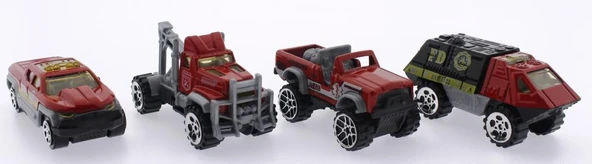 4'Lü Die Cast Polis Seti - Resim 3
