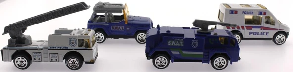 4'Lü Die Cast Polis Seti - Resim 7