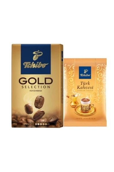 Tchibo Gold Selection Öğütülmüş Filtre Kahve 250 Gr & Türk Kahvesi 100 Gr ürün görseli 1