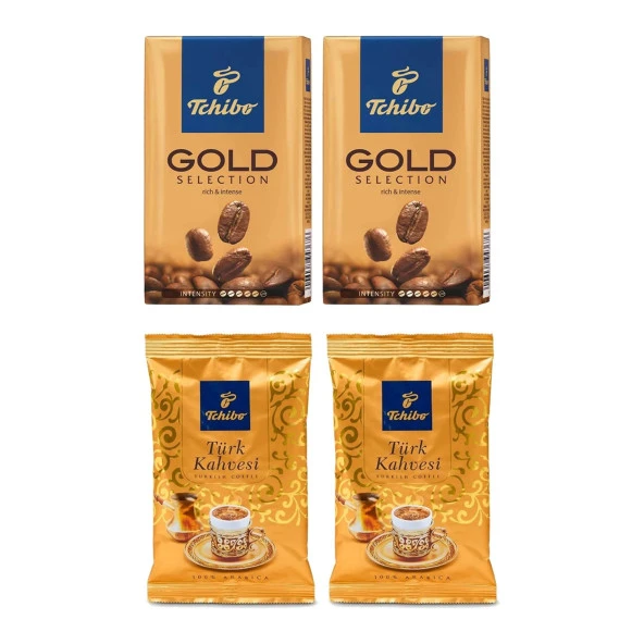 Tchibo Gold Filtre Kahve 250 gr 2 Adet + Türk Kahvesi 100 gr 2 Adet ürün görseli 1