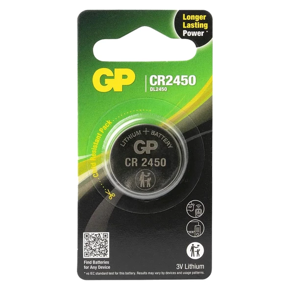 GP BATTERIES 3V CR2450 BMW VOLVO FORD Smart Kumanda Pili Para Pil 1 Adet ürün görseli 1