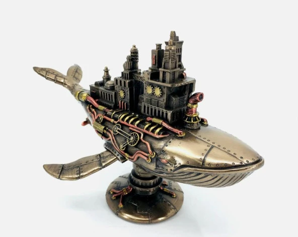 Steampunk Galaktik Balina Biblo Veronese Design - Resim 4