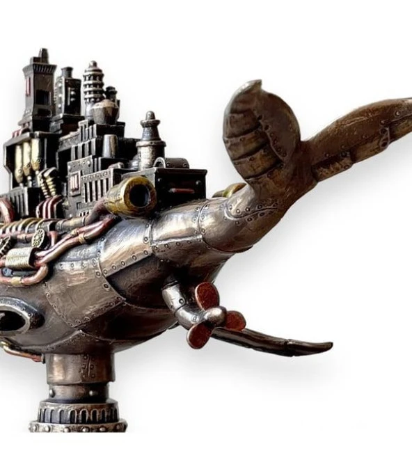 Steampunk Galaktik Balina Biblo Veronese Design - Resim 5
