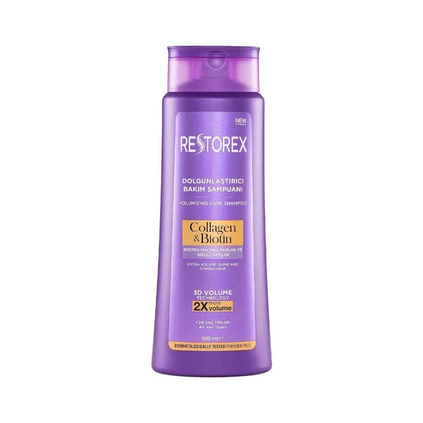 Restorex Collagen and Biotin Dolgunlaştırıcı Bakım Şampuanı 500ml ürün görseli 1