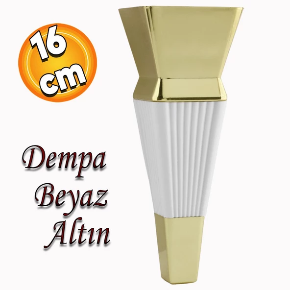 Dempa Lüks Mobilya Oturma Grubu Kanepe Sehpa Tv Ünitesi Koltuk Ayağı 16 Cm Beyaz Gold Baza Ayakları ürün görseli 1