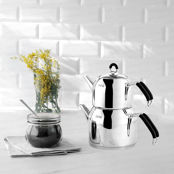 Nehir Modern Maxi Çelik Çaydanlık Takımı - Resim 2