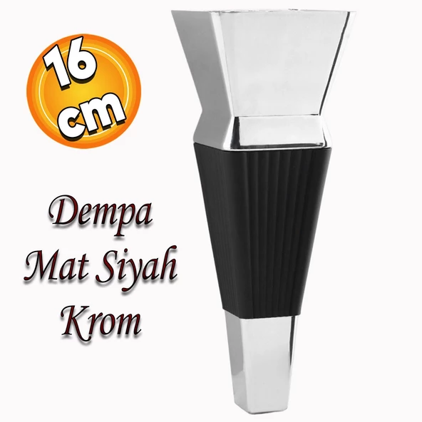 Dempa Lüks Mobilya Oturma Grubu Kanepe Sehpa Tv Ünitesi Koltuk Ayağı 16 Cm Siyah Krom Baza Ayakları ürün görseli 1