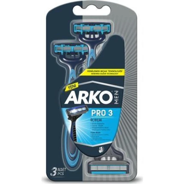 Arko Men Tıraş Bıçağı Pro 3 Üç Bıçak 3 lü Blister ürün görseli 1