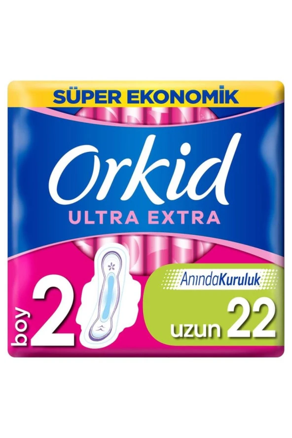 Orkid Ultra Extra Hijyenik Ped Uzun Süper Ekonomik Paket 22 Ped ürün görseli 1