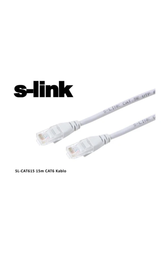 S-LINK SL-CAT615 CAT6 15MT GRİ UTP PATCH KABLO ürün görseli 1